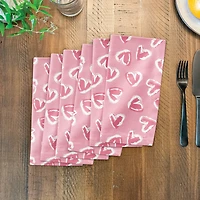 Pink Cute Hearts Beverage Napkin