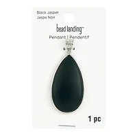 Black Jasper Teardrop Pendant by Bead Landing™