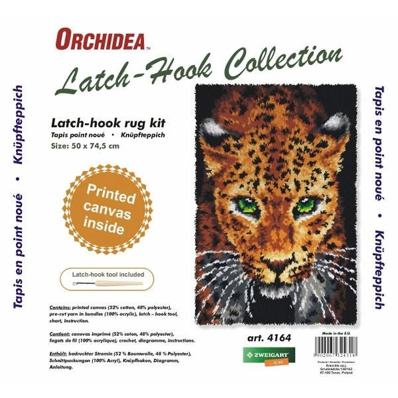 Orchidea Latch Hook Rug Kit Leopard