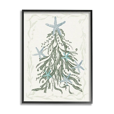 Stupell Industries Nautical Christmas Tree Sea Life Framed Giclee Art