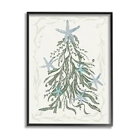 Stupell Industries Nautical Christmas Tree Sea Life Framed Giclee Art