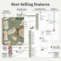 TF Publishing 2024 Birds & Floral Medium Weekly Monthly Planner