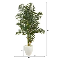 5.5ft. Golden Cane Artificial Palm Tree in White Planter