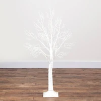 4ft. Pre-Lit White Twig Artificial Tree, Warm White LED Lights