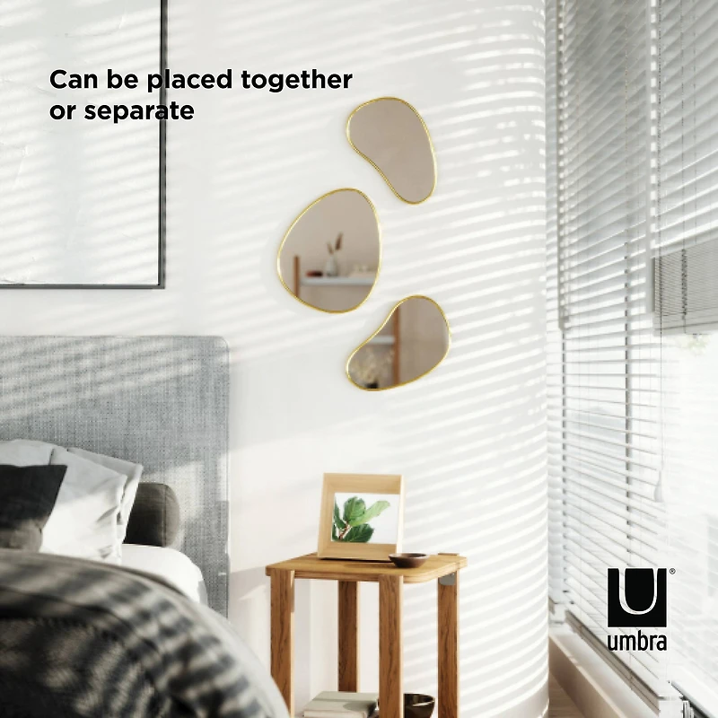 Umbra Brass Hubba Pebble Mirror Set 