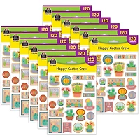 Teacher Created Resources® Happy Cactus Crew Stickers, 120 Per Pack, 12 Packs total of 1440