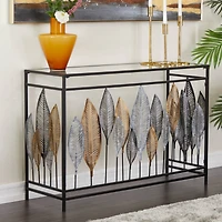 Black Metal Contemporary Console Table, 30" x 44" x 16"