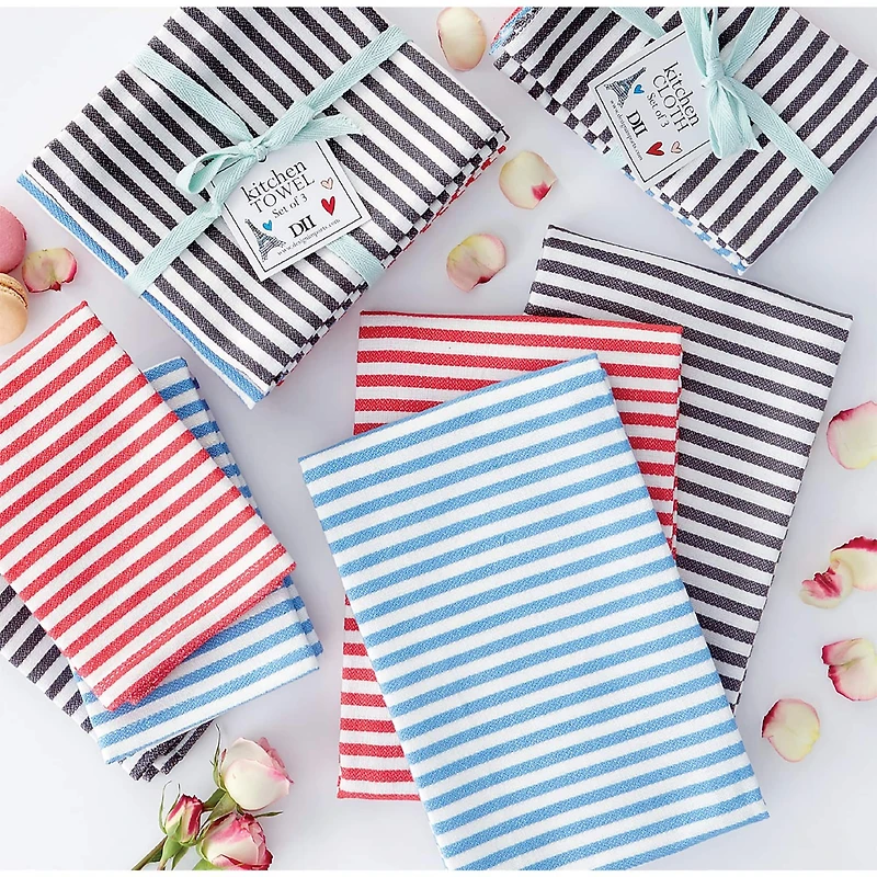 DII® I Love Paris Striped Heavyweight Dishcloths, 6ct.