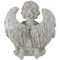 10" Ivory Kneeling Cherub Angel with Dove Garden Statue