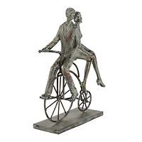13" Gray Polystone Traditional Bicycle Sculpture