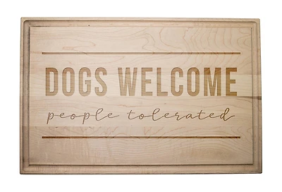 Dogs Welcome 17" x 11" Maple Cutting Board