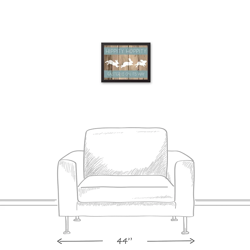 Hippity Hoppity Bunnies 11" x 14" Black Floating Framed Canvas