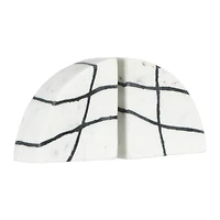 Hello Honey® 6" White & Black Marble Bookends Set