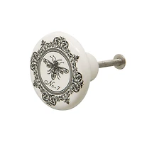 Dritz® Black & White Ceramic Classic Bee Knob, 6ct.