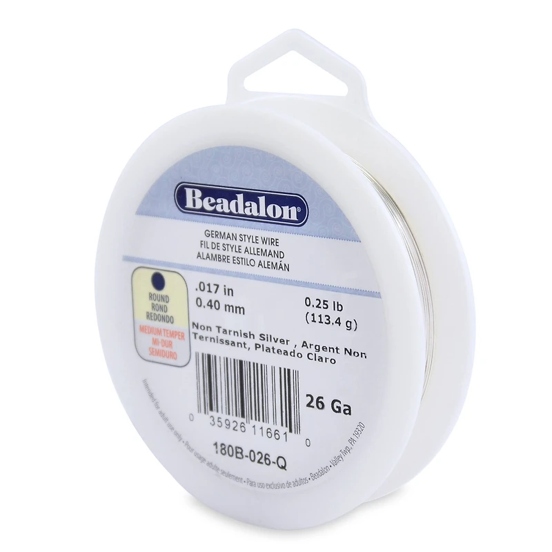 Beadalon® 26 Gauge Silver Round German Style Wire