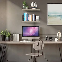 Sorbus Floating Faux Wood Shelf