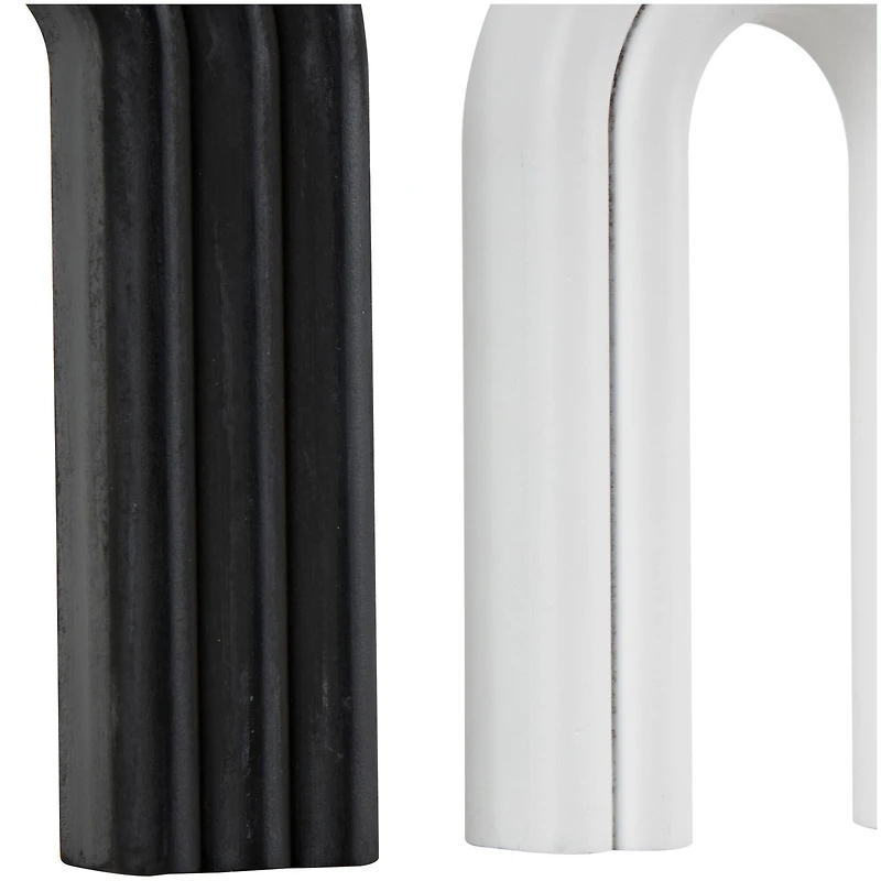 Black & White Geometric Layered Arch Sculpture Set