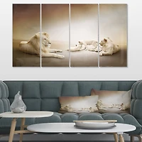 Designart - White Lion Family