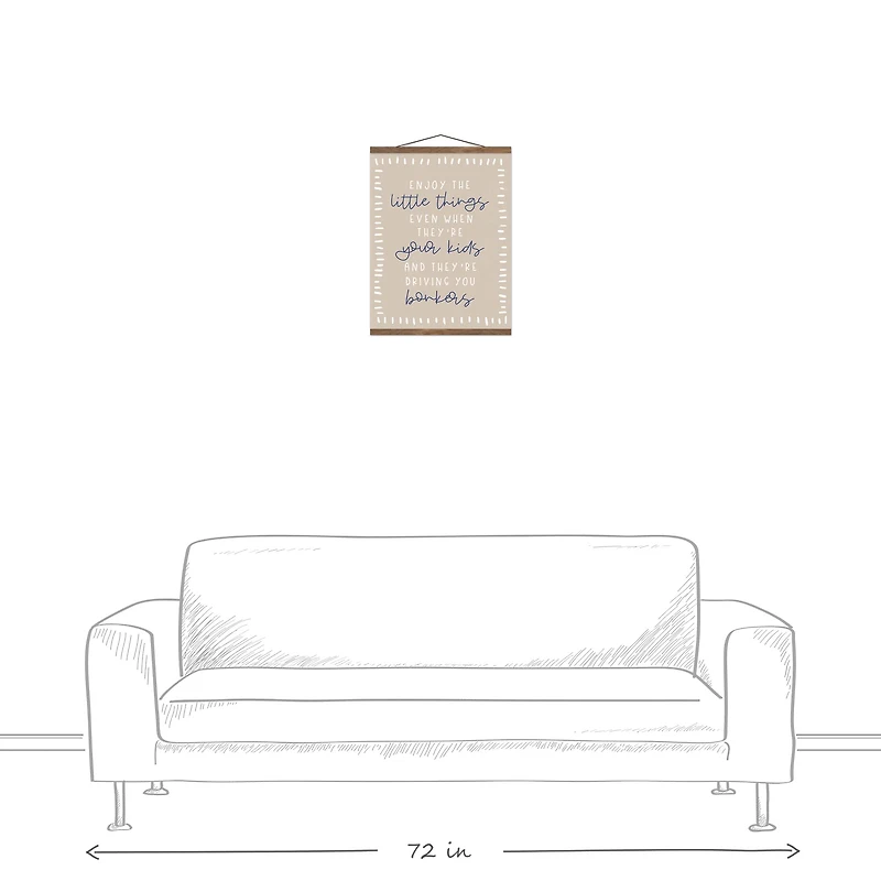 Enjoy the Little Things Teak Hanging Canvas