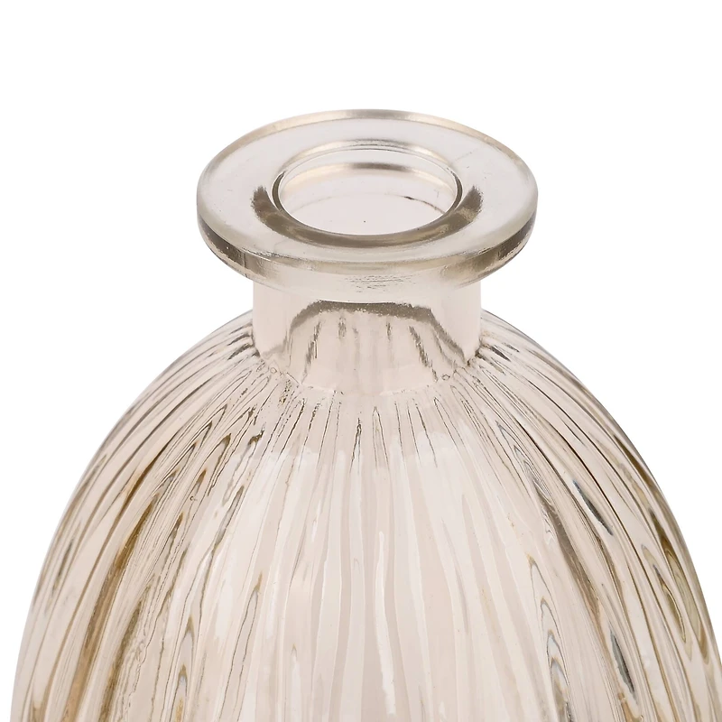 4" Ribbed Glass Vase Decorative Container by Ashland