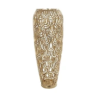 25" Gold Aluminum Metal Arched Vase