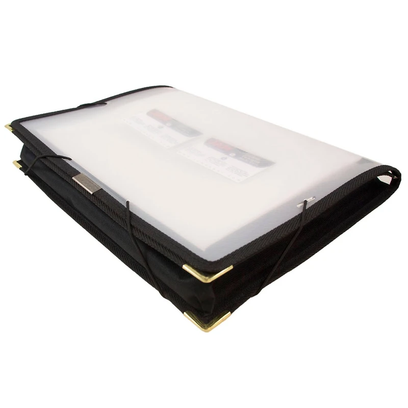 JAM Paper Clear 13" x 9.75" Expandable Elastic Closure Plastic Portfolio