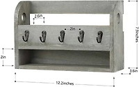 NEX™ Rustic Gray Wood Wall Mounted Mail & Key Holder