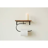 Hello Honey® 10" Metal Wall Toilet Paper Holder With Wood Shelf