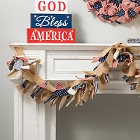 Glitzhome® 6ft. Patriotic Fabric Garland