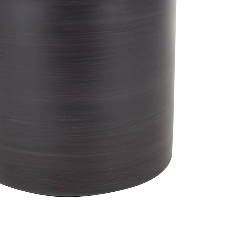 34" Black Glass Brushed Two-Toned Floor Vase with Textured Silver Top