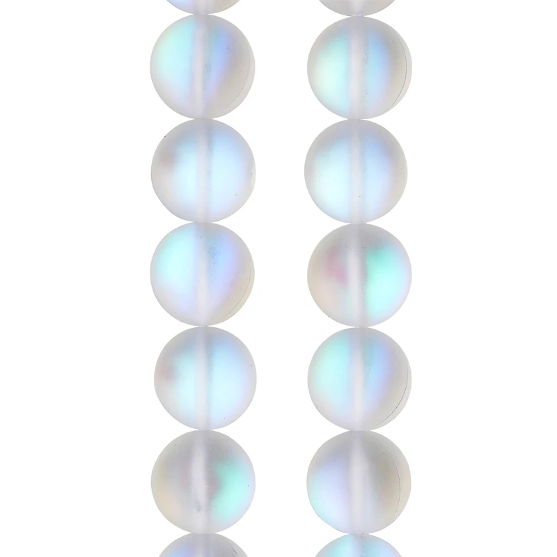 White Opal Glass Round Beads, 10mm by Bead Landing™