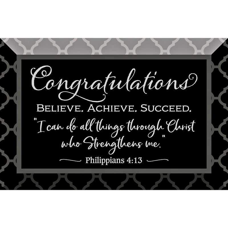 Congratulations Glass Plaque with Easel