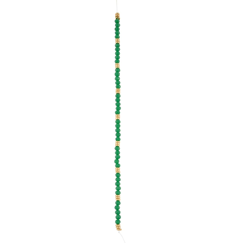 Green Glass Rondelle Beads & Spacers, 4mm by Bead Landing™