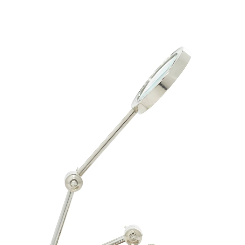 Silver Aluminum Traditional Magnifying Glass, 20" x 6" x 6"