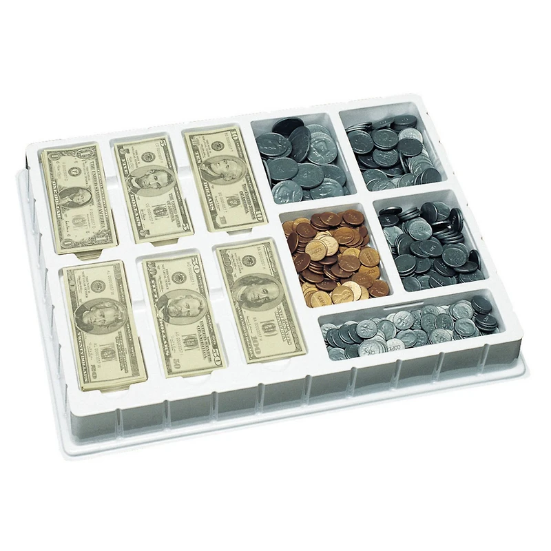Educational Insights Play Money, Coins & Bills Deluxe Tray