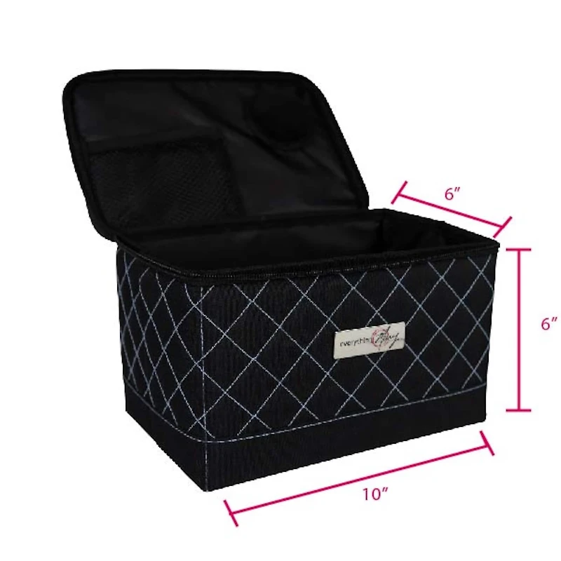 Everything Mary Black & Blue Quilted Collapsible Sewing Kit Organizer Box