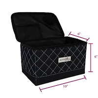 Everything Mary Black & Blue Quilted Collapsible Sewing Kit Organizer Box