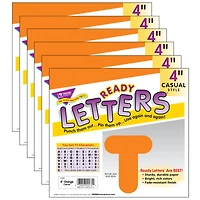 Trend Orange 4" Casual Uppercase Ready Letters®, 6 Pack