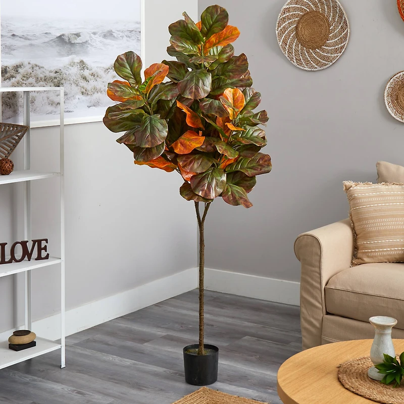 6ft. Potted Autumn Fiddle Leaf Tree