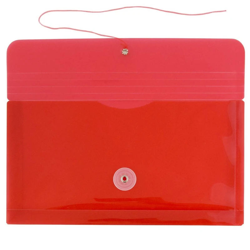 JAM Paper 5.25" x 10" Pink Plastic Button & String Tie Closure Business Envelope, 12ct.