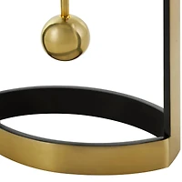 15" Gold Aluminum Tall Clock with Swinging Ball Pendulum