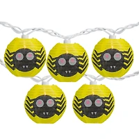 10ct. Yellow & Black Spider Paper Lantern Halloween Lights
