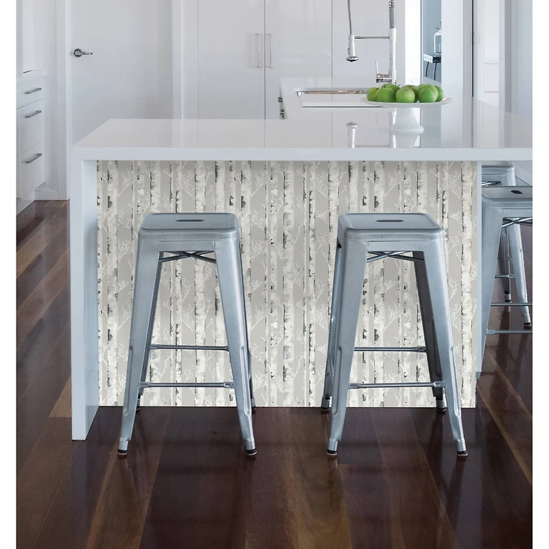 InHome Birchdale Gray Peel & Stick Wallpaper