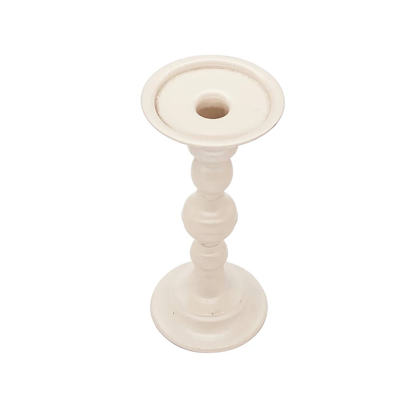 Cream Metal Pillar Candle Holder by Ashland