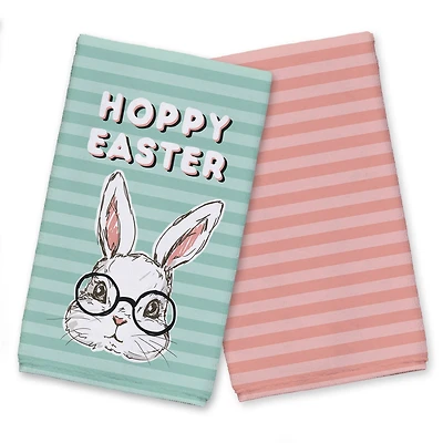 Bunny With Glasses 16" x 25" Tea Towel - Set of 2