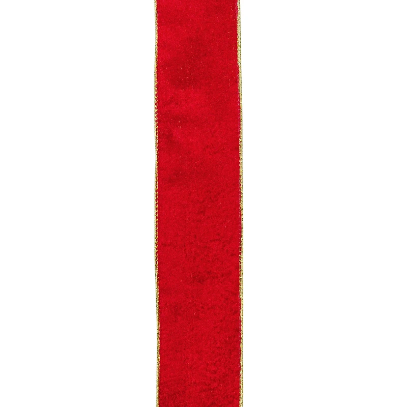 2.5" x 10yd. Solid Bright Red Wired Christmas Craft Ribbon Spools, 12ct.