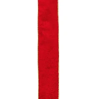 2.5" x 10yd. Solid Bright Red Wired Christmas Craft Ribbon Spools, 12ct.