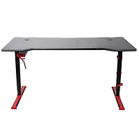 Mind Reader 59" Red & Black Gaming Desk with USB Hub & Headphone Holder