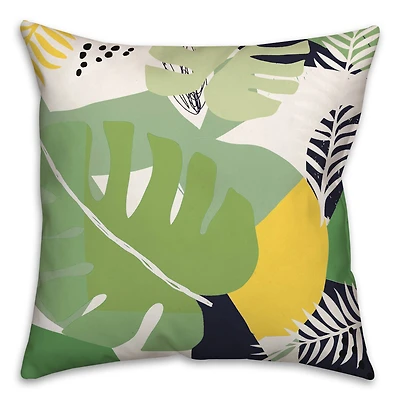 Modern Geometric Palm 18" x 18" Throw Pillow