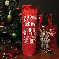 Personality Case™ Red White Christmas Wine Bag